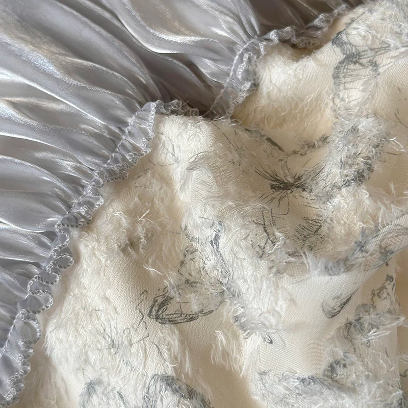 Afralia™ Romantic Ruffles Butterfly Lace Patchwork Bedding Set with 1000TC Egyptian Cotton
