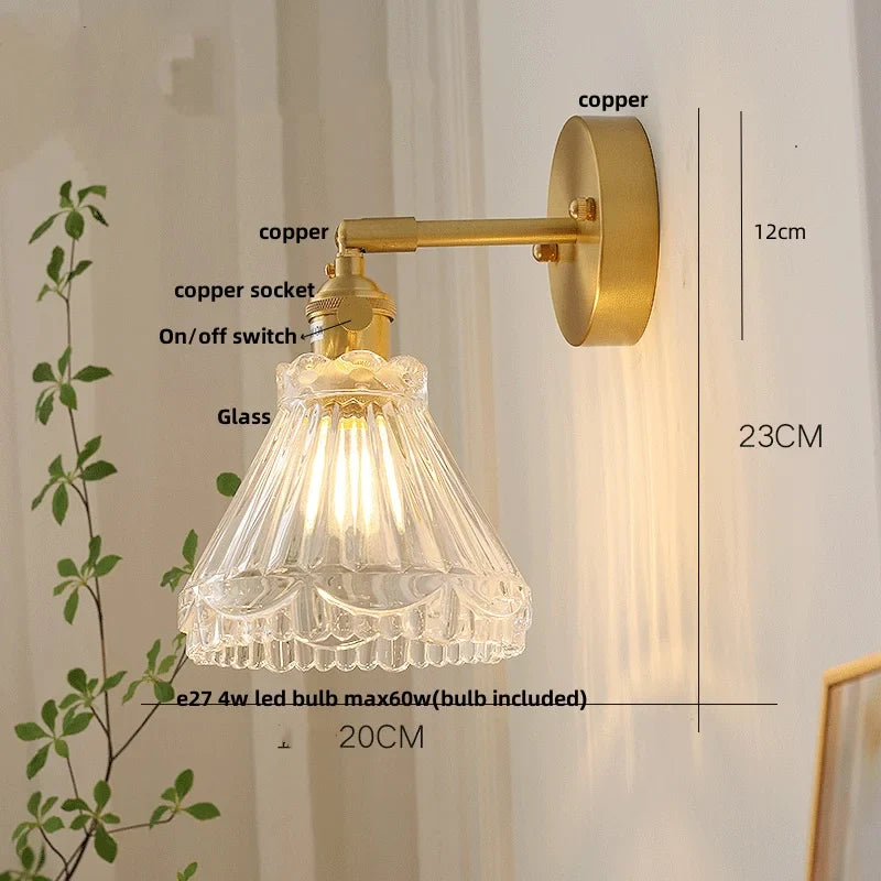 Afralia™ Brass LED Wall Sconce with Pull Chain Switch, Nordic Design