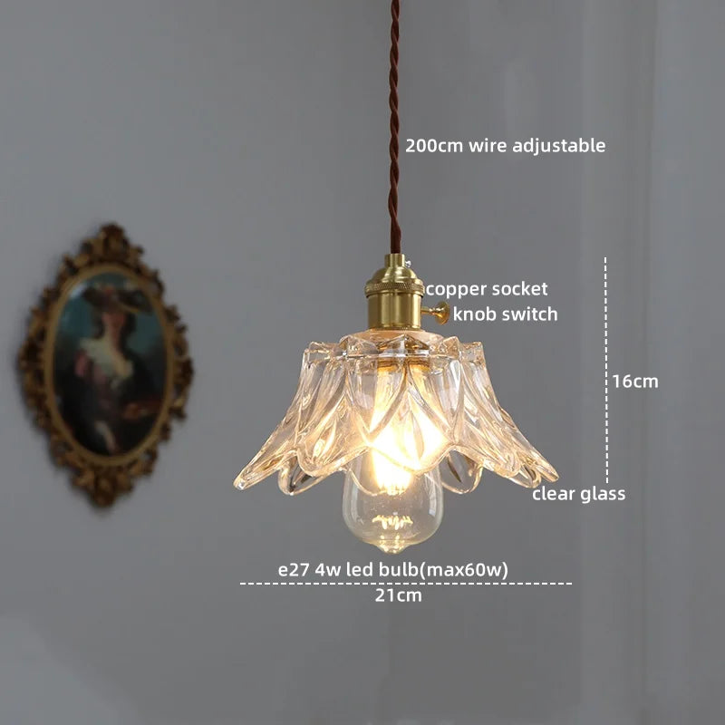 Afralia™ Copper Glass LED Pendant Light for Modern Home Decor