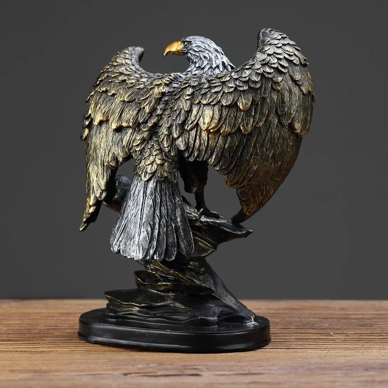 Afralia™ Eagle Statue Resin Ornament for Home and Office Decor, Symbolizing Wealth and Power