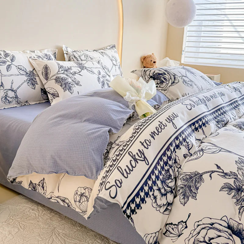 Afralia™ Romantic Flower Soft Bedding Set: Cozy & Breathable Comforter for Spring & Summer