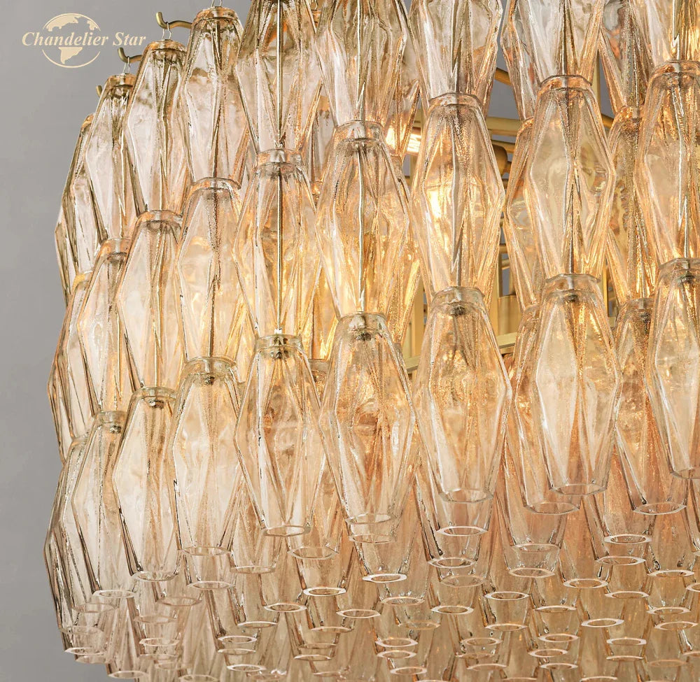 Afralia™ Chiara Clear Glass Modern Black Chandelier for Living Room Dining Kitchen