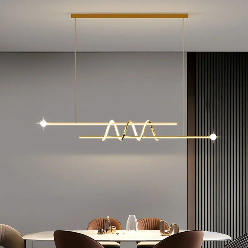 Afralia™ Modern LED Chandelier for Dining Table, Luxe Bar Decor, Simple Atmosphere Lamp