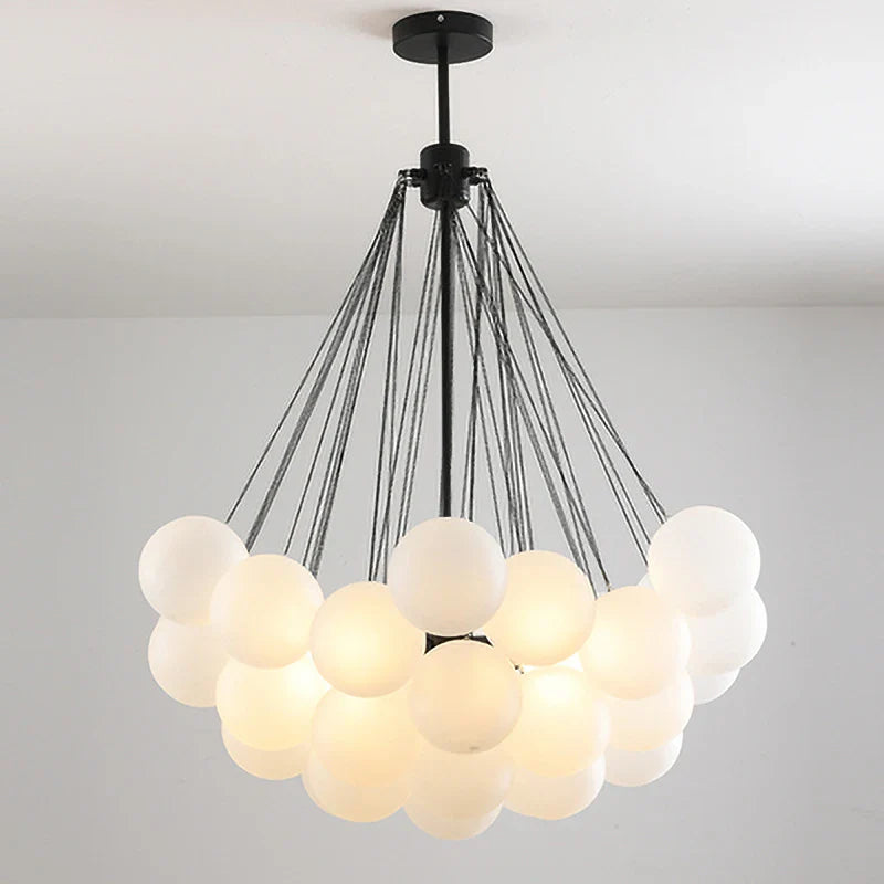 Afralia™ Modern Glass Ball Chandelier LED Pendant Light for Dining Living Room