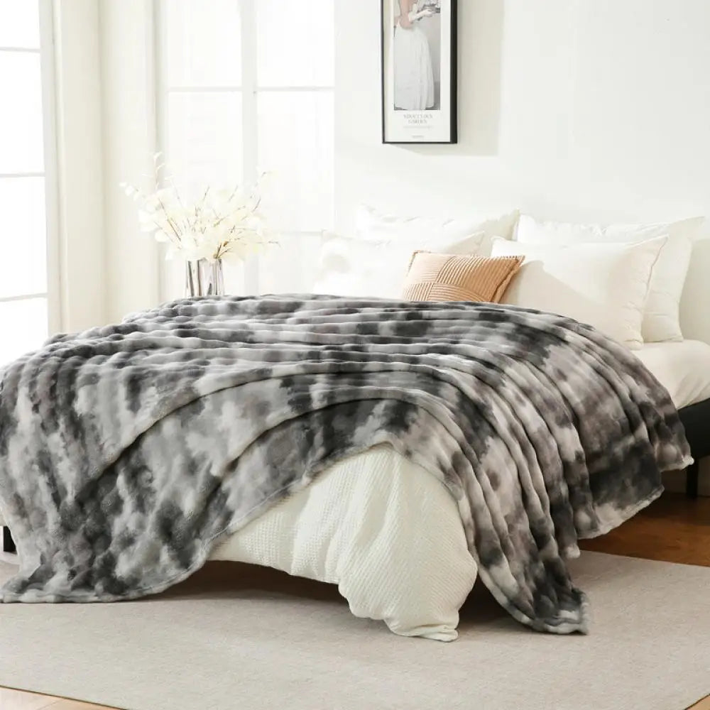 Afralia™ Fuzzy Faux Fur Blanket - Soft & Cozy Reversible Throw for Sofa & Bed
