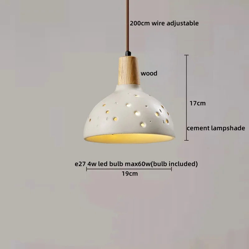 Afralia™ LED Pendant Lights for Modern Decor with Cement Wood Design