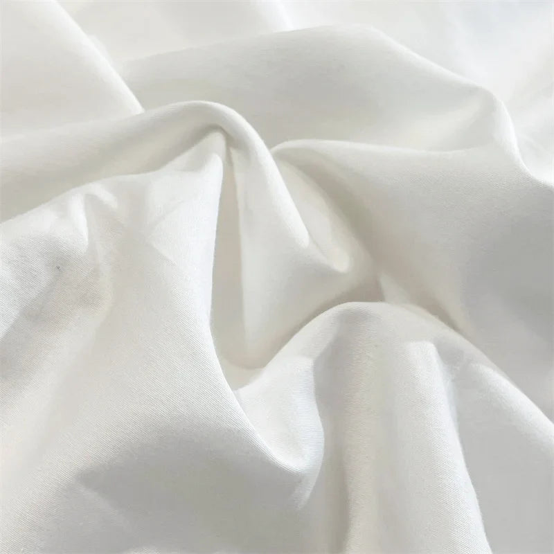 Afralia™ Luxury 60S Egyptian Cotton Hotel Bedding Set with Black Edge, Duvet Cover, Sheet, Pillowcases