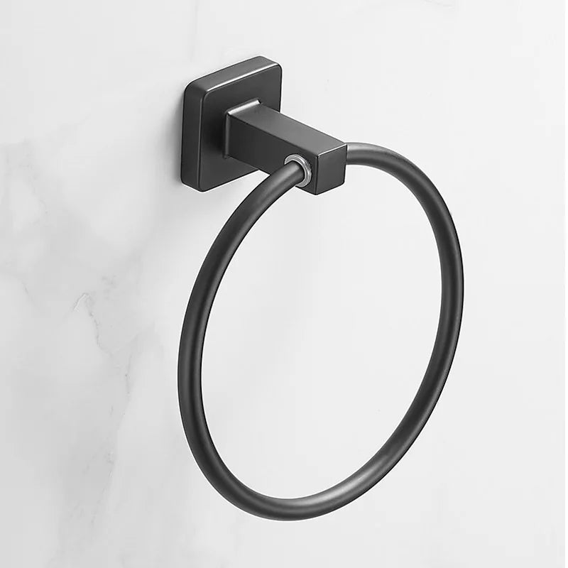 Afralia™ Stainless Steel Towel Holder - Wall-Mounted Round Towel Rings & Rack