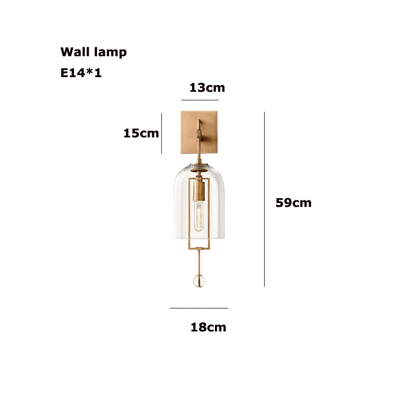 Afralia™ LED Brass Glass Chandelier Pendant Light for Living Room