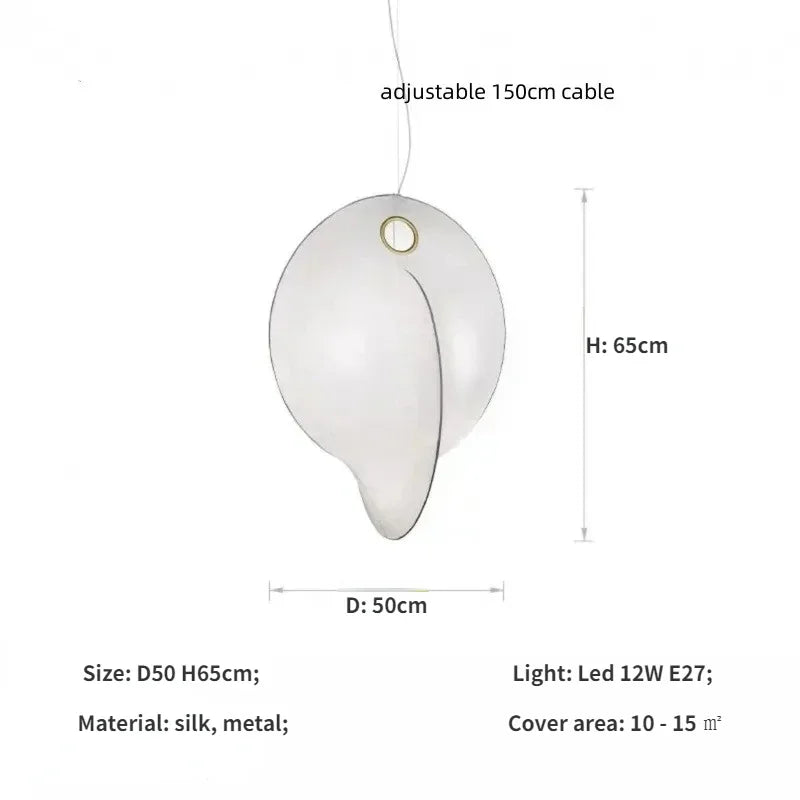 Afralia™ Nordic Silk Chandelier Pendant Lights for Foyer Bedroom Bar, LED Droplight Fixtures