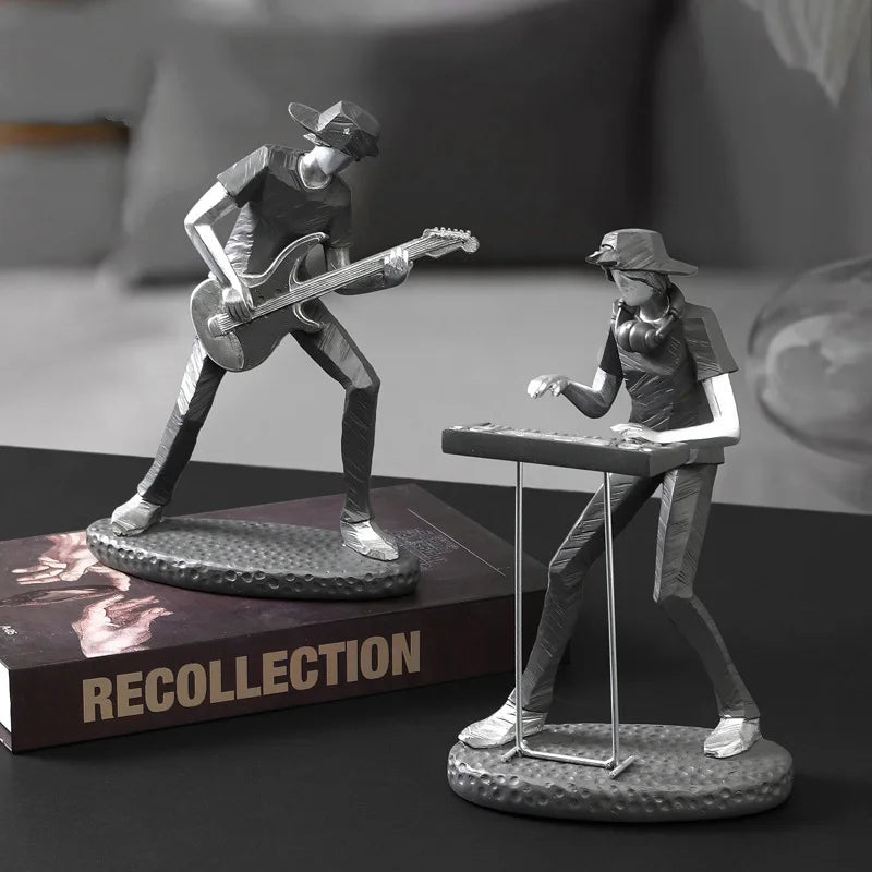 Afralia™ Rock Band Resin Ornament, Music Decor, Office Statue, Bookcase Sculpture