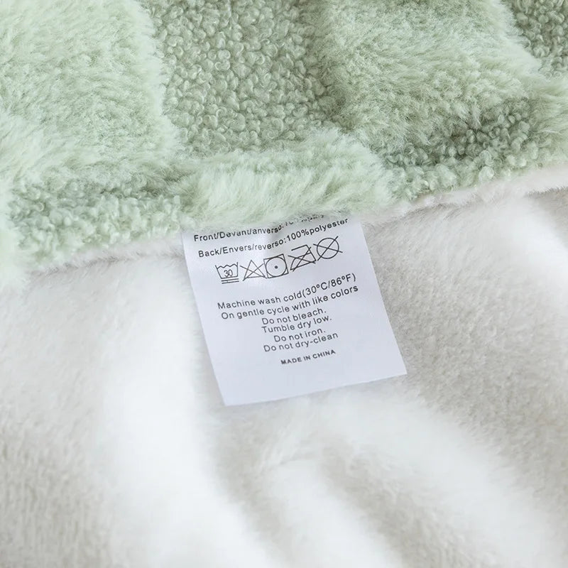 Afralia™ Geometric Jacquard Flannel Sofa Cover - All Seasons Bed Sheets