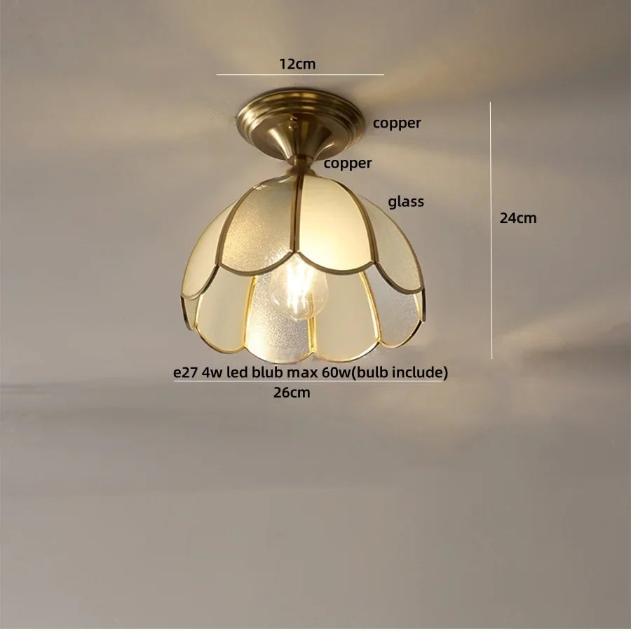 Afralia™ Tiffany Glass LED Ceiling Light - Modern Nordic Style Flush Mount Lamp