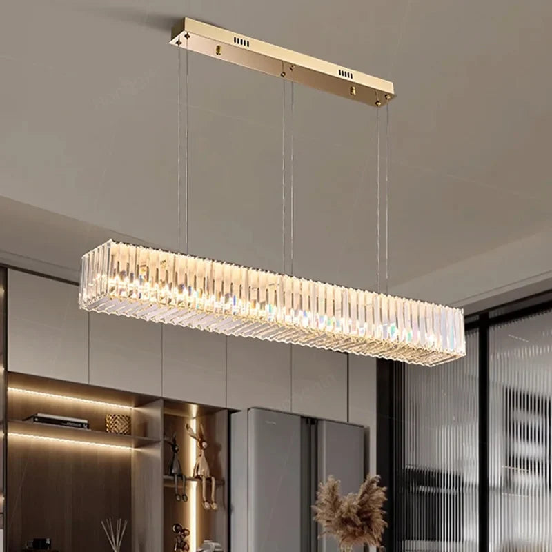 Afralia™ Elegant Crystal Chandelier LED Pendant Light for Home Décor