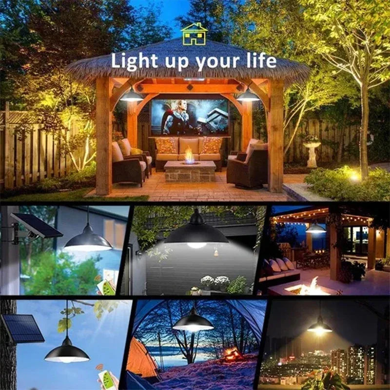 Afralia™ Outdoor Solar Double-head Chandelier with Remote Control