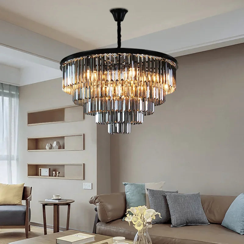 Afralia™ Crystal Gold Chandelier: Modern Living Room Bedroom Decor Lighting