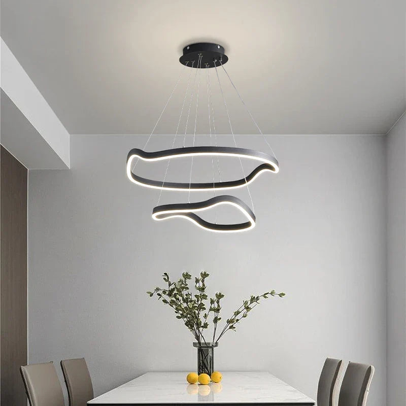 Afralia™ White Black Pendant Light: Modern Indoor Hanging Fixture for Dining Living Bedroom Décor