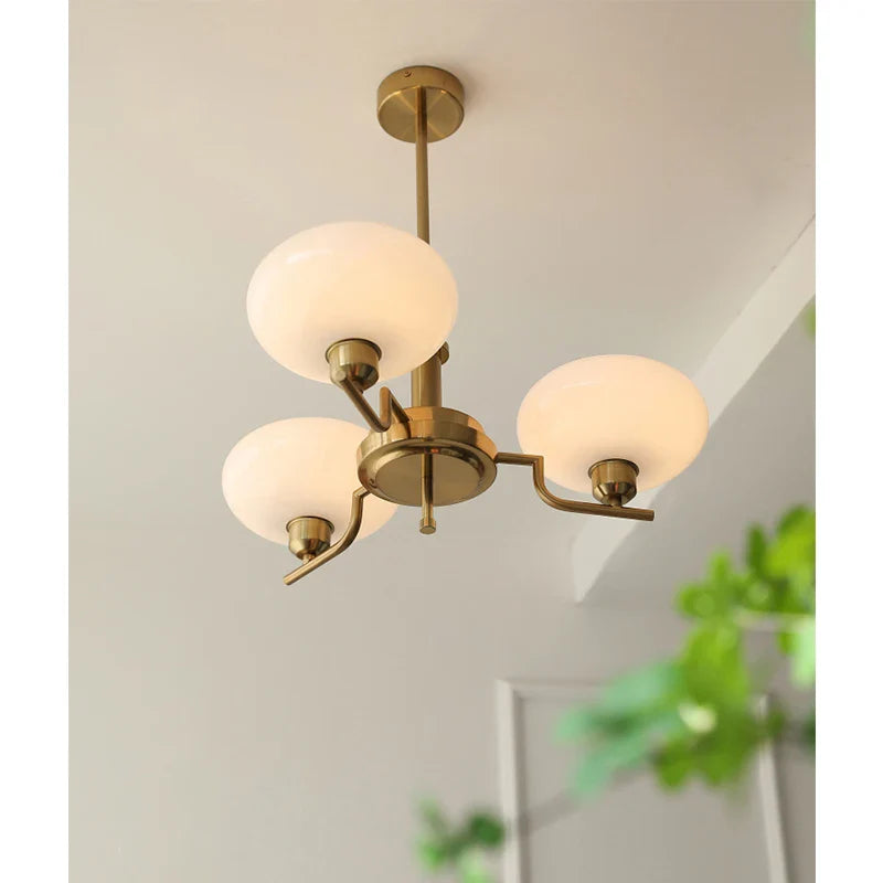 Afralia™ Retro Glass Chandelier Warm Postmodern American Style Hall Light