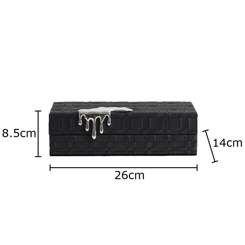 Afralia™ Gold-plated Woven Leather Jewelry Box: Exquisite Storage Jar for Dresser and Desk