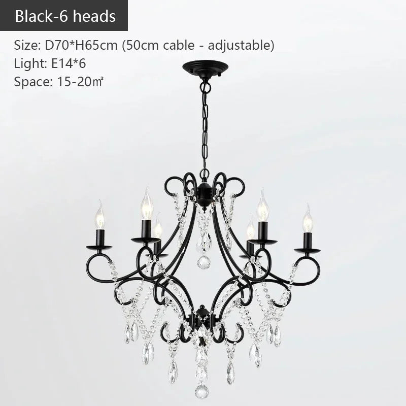 Iron Crystal Chandelier by Afralia™ - Modern Industrial Luxury for Home Living Room