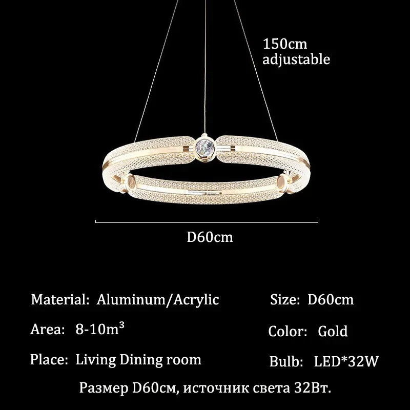 Afralia™ Modern Lustre Chandelier Ceiling Light - Luxury Pendant LED Lighting for Home Décor