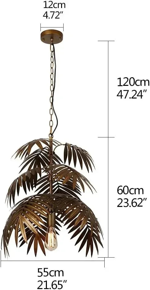 Afralia™ Boho Coconut Leaf Chandelier: Coastal Tree Light for Loft, Restaurant, Island