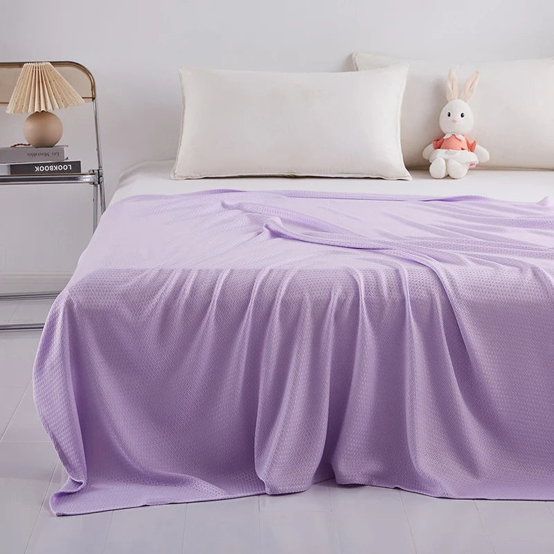 Afralia™ Bamboo Fiber Summer Quilt - Lightweight & Breathable Diamond Grid Blanket