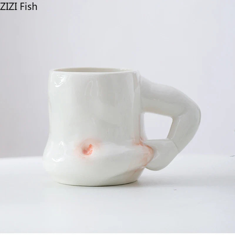 Afralia™ Ceramic Pinch Belly Cup Set Dining Coffee Tea Milk Mugs Teacup Juice Container