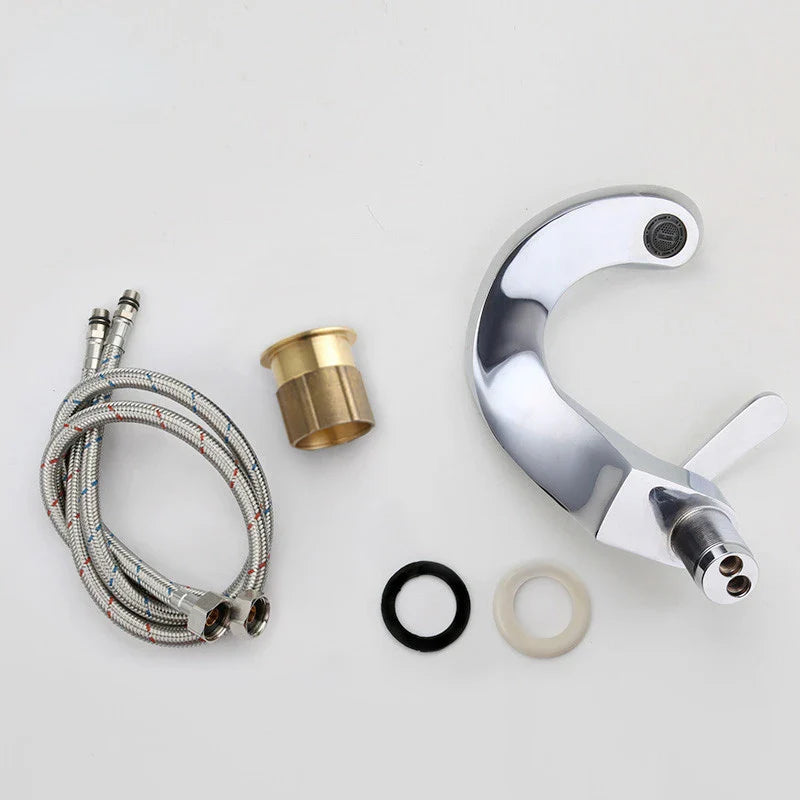 Afralia™ Waterfall Sink Tap Chrome Brass Bathroom Basin Faucet Cold Hot Mixer