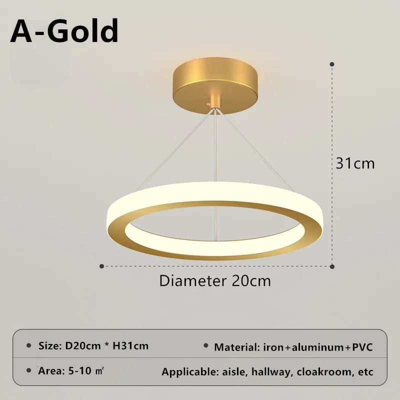 Afralia™ Modern Nordic Small Chandelier: Simple Ring Corridor Light for Decor & Ambiance