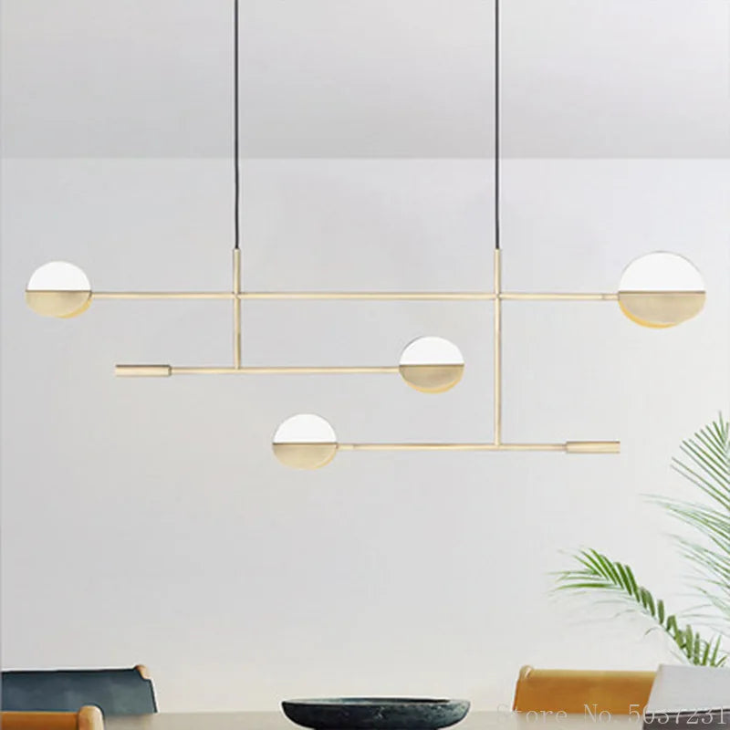 Afralia™ Geometric Iron Pendant Lamp for Home Decor and Lighting