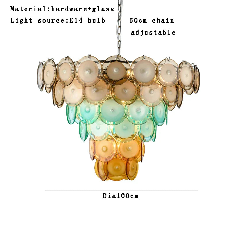 Nordic Retro Glass Oval Pendant Light for Living Room, LED E14 Dimmable - Afralia™