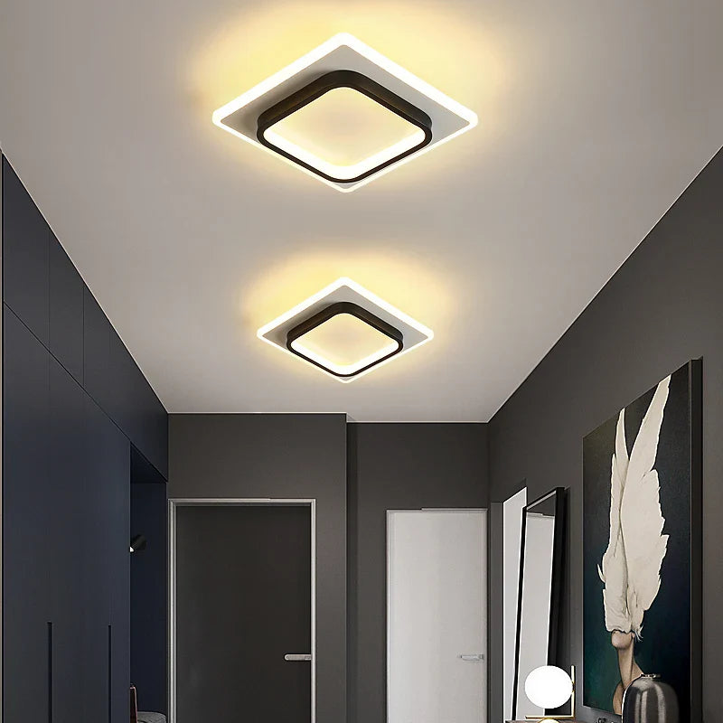 Afralia™ LED Ceiling Lamp: Square Round Indoor Lighting, Bedroom, Entrance Hall, Neutral/Cool/Warm White