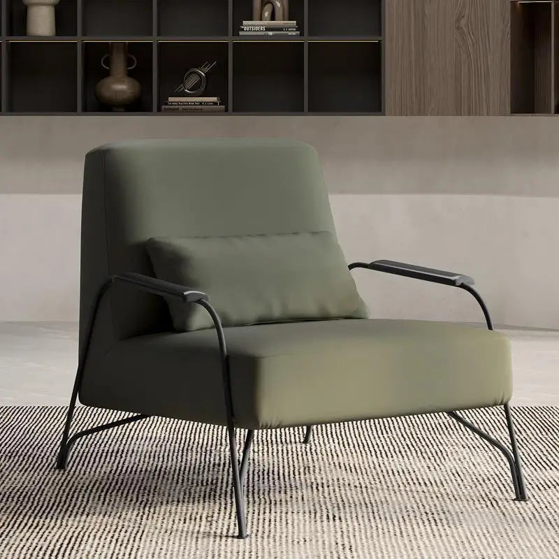 Afralia™ Minimalist Italian Style Single Sofa Chair Light Luxury Living Room Bedroom Internet Famous