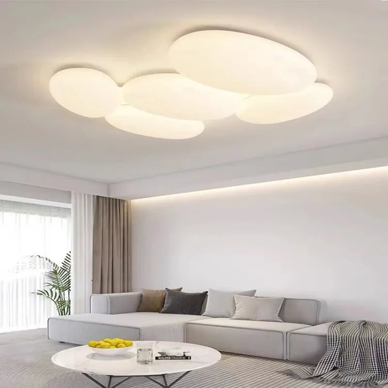 Afralia™ Nordic Cream LED Ceiling Lamp - Modern, Minimalist for Living Room, Bedroom, Restaurant
