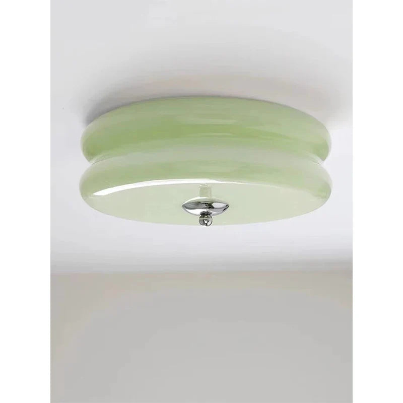 Afralia™ Cream Medieval Glass Ceiling Lamp for Living Room, Dining Room, Bedroom & Study