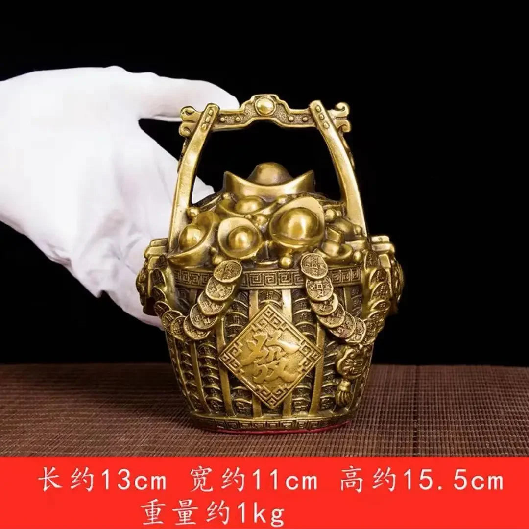 Afralia™ Copper Treasure Bowl Money Jar for Home Decor