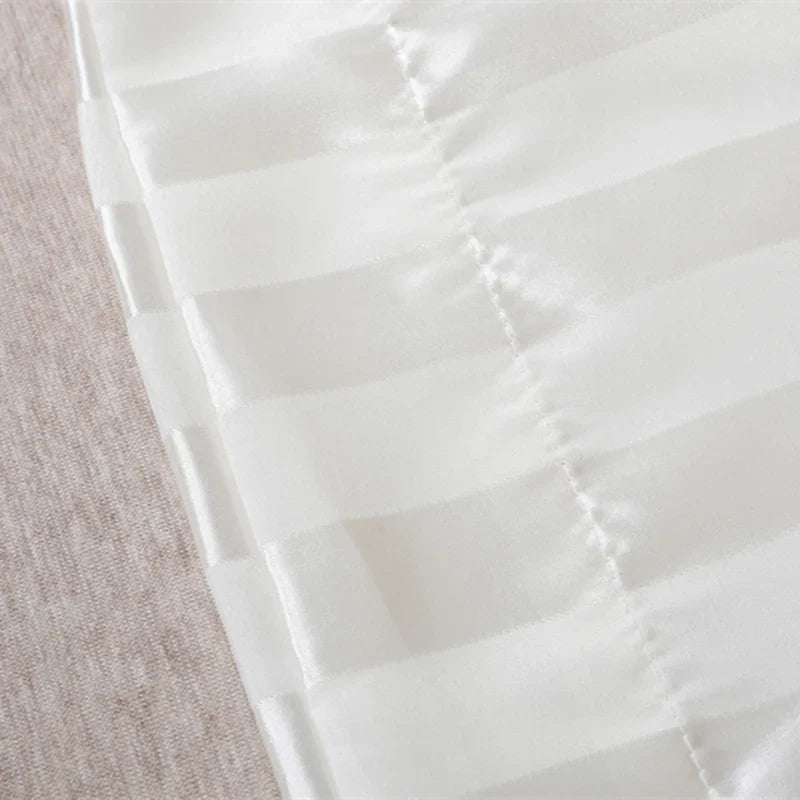 Afralia™ Satin Stripes Pillowcase - Soft, Comfortable King Size Jacquard Pillow Cover