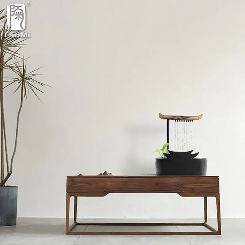 Afralia™ Ceramic Water Fountain Lucky Feng Shui Living Room Water Feature