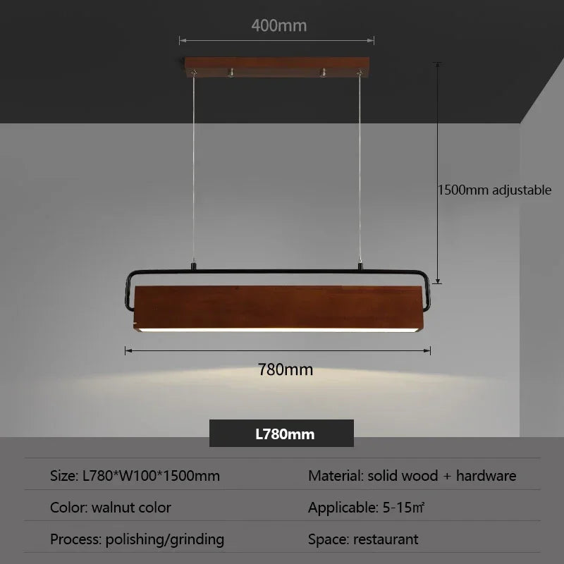 Afralia™ Solid Wood LED Chandelier for Modern Minimalist Home Decor