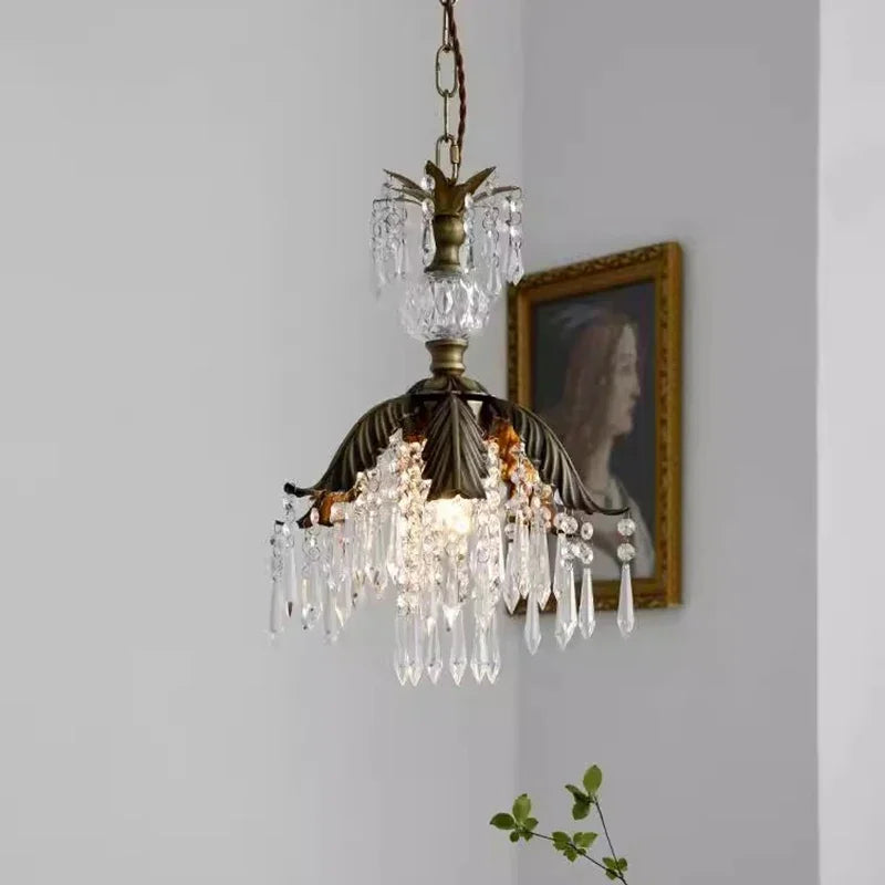 Afralia™ French Countryside Brass Pendant Light Chandelier for Bedside, Hallway, Wardrobe
