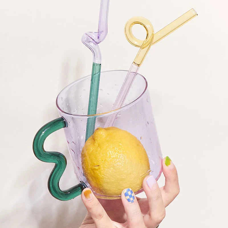 Afralia™ Handmade Glass Mug High Borosilicate Heat-resistant Tea Coffee Cup