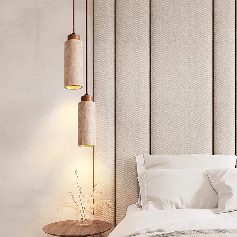 Afralia™ Travertine LED Pendant Lamp for Home Decor and Lighting Applciation