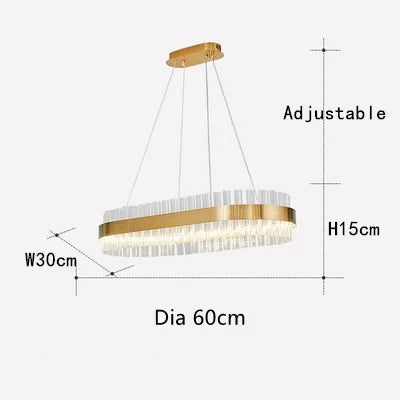 Afralia™ Crystal Chandelier LED Ring Lamp for Dining Living Room & Bedroom