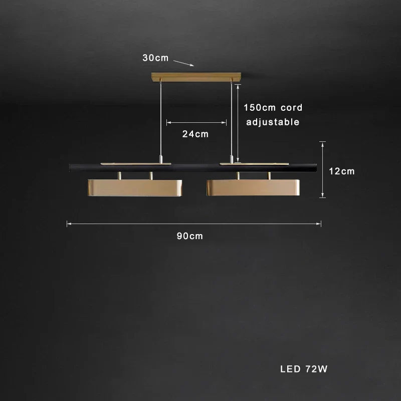 Afralia™ Nordic Gold Stainless Steel Chandelier for Modern Dining Table Decor