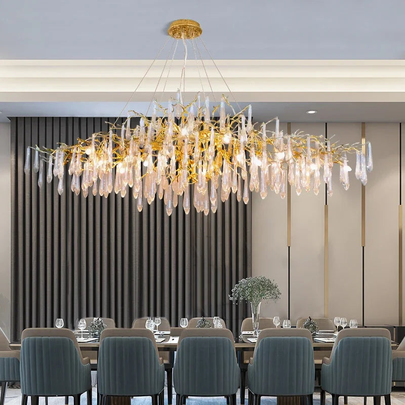 Afralia™ Crystal Chandelier - Modern Retro Pendant Lamp for Dining & Living Room