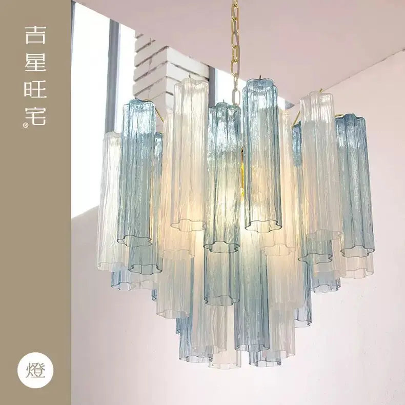 Afralia™ Colorized Glass LED Chandelier for Living Room Kitchen Bedroom