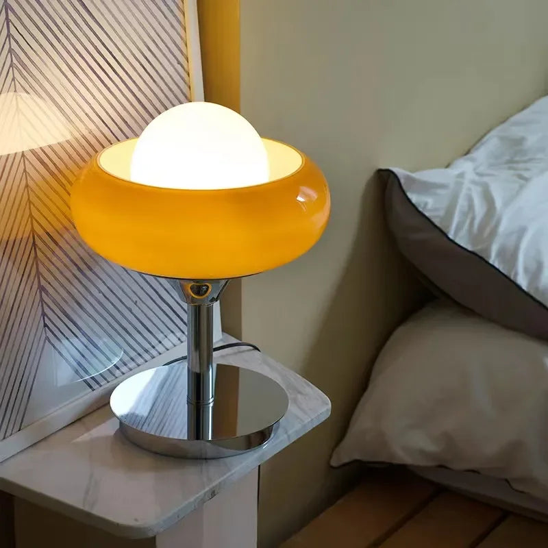 Afralia™ Retro Egg Tart Table Lamp Medieval Bauhaus Style Decoration for Living Room