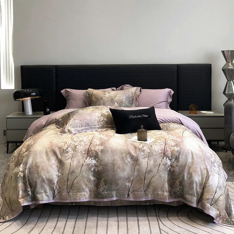 Afralia™ Vintage Rose Print Bedding Set: Duvet, Bed Sheet, Pillowcases