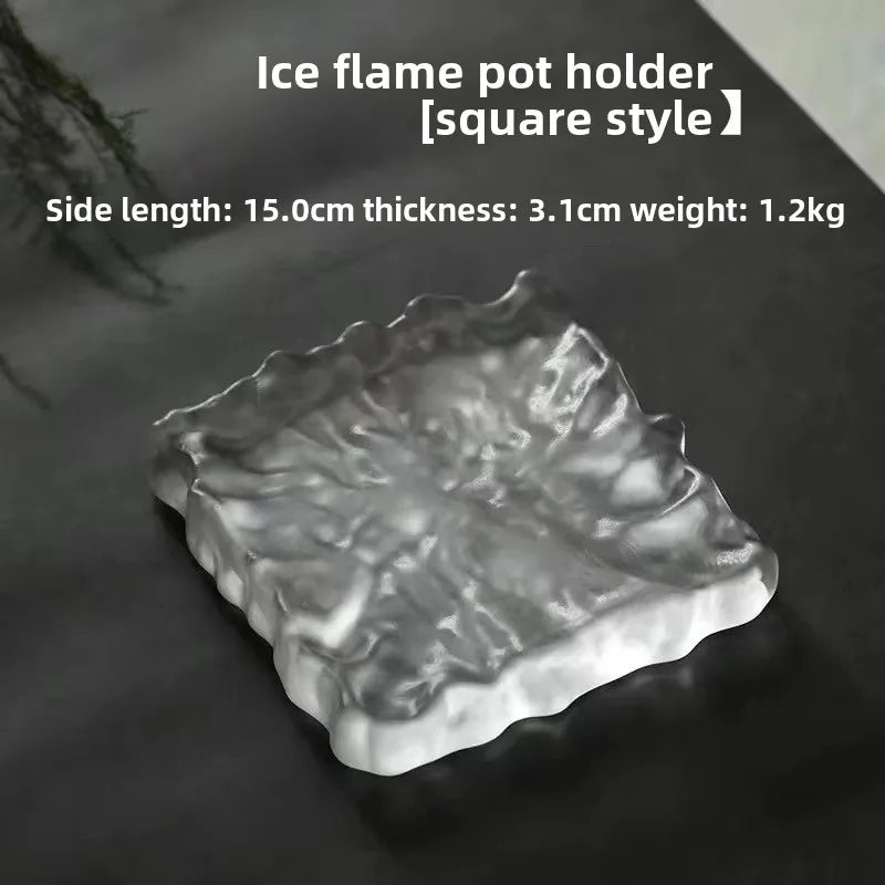 Afralia™ Crystal Glass Coaster, Minimalist Jewelry Display Panel, Japanese Tea Plate